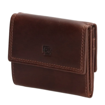 Geldbörse Querformat 9,5 x 8cm in Braun aus Leder - leder-accessoires.com