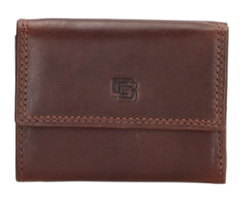 Geldbörse Querformat 9,5 x 8cm in Braun aus Leder - leder-accessoires.com