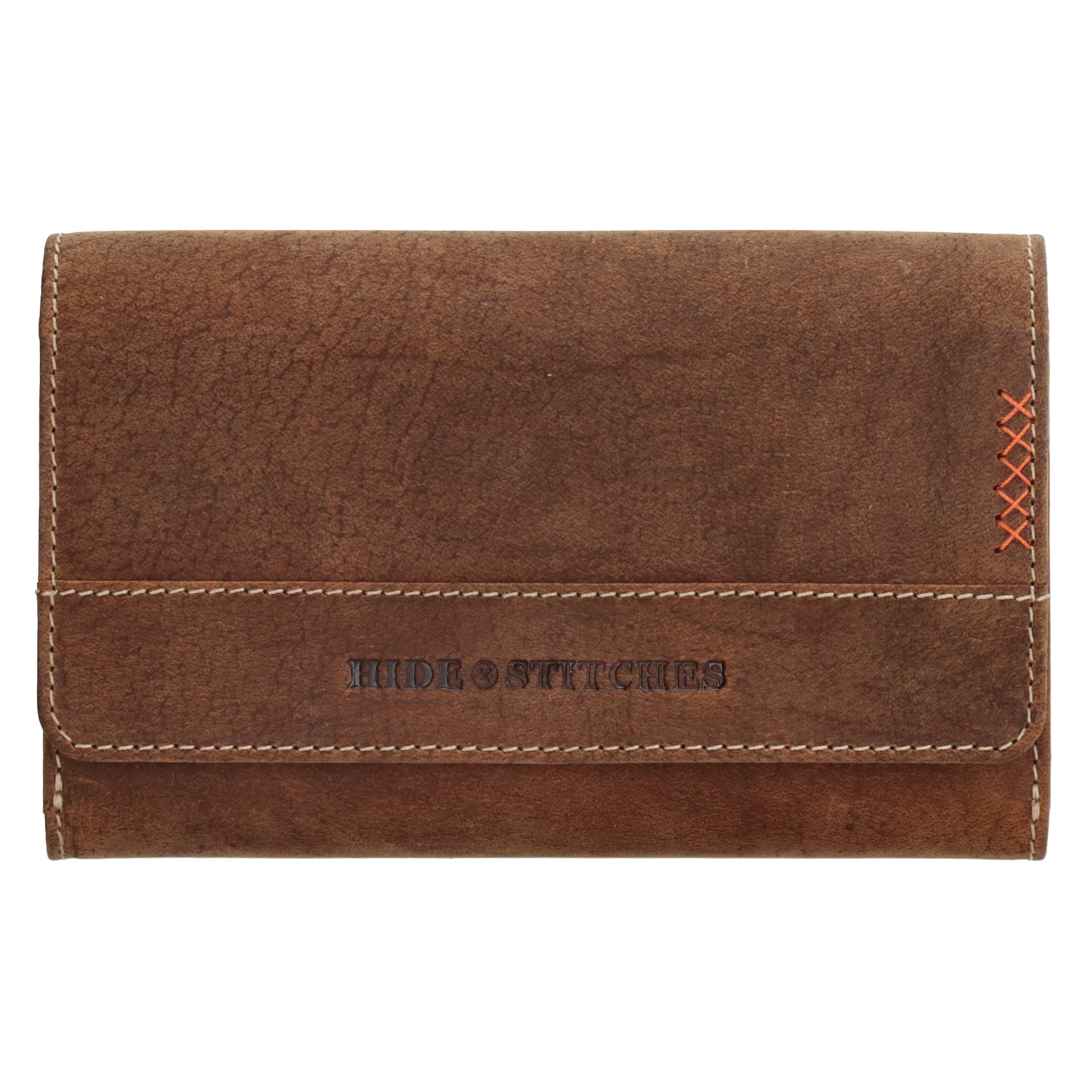 Lederbörse 16x8cm mit Überschlag in Braun und RFID-Schutz - leder-accessoires.com