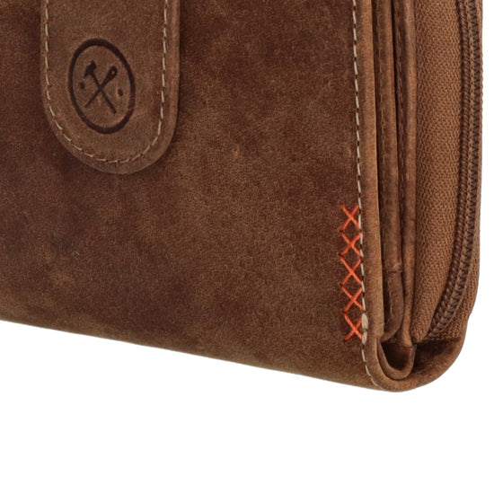 Börse in Cognac 12,5 x 9 cm mit separatem Münzfach - leder-accessoires.com