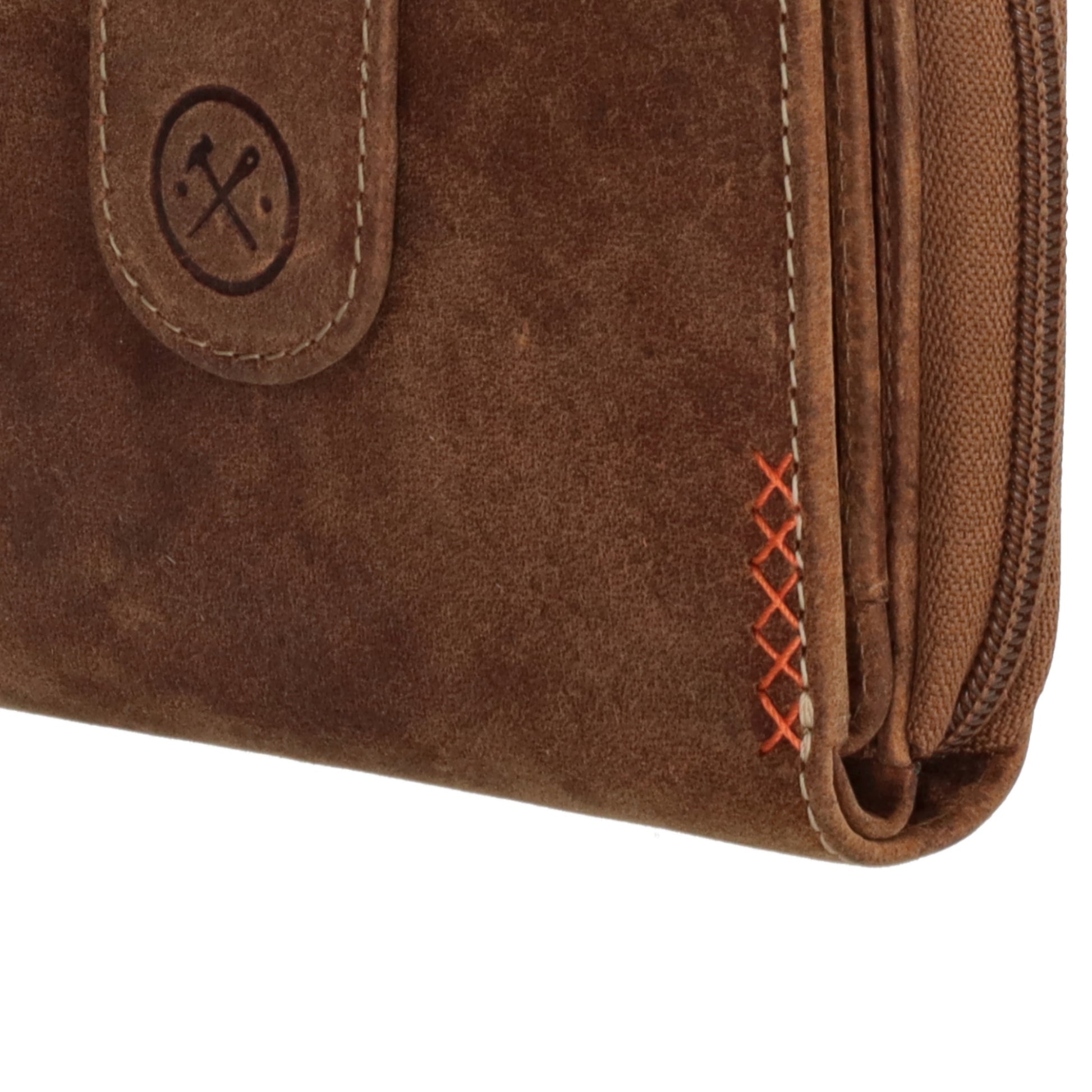 Börse in Cognac 12,5 x 9 cm mit separatem Münzfach - leder-accessoires.com