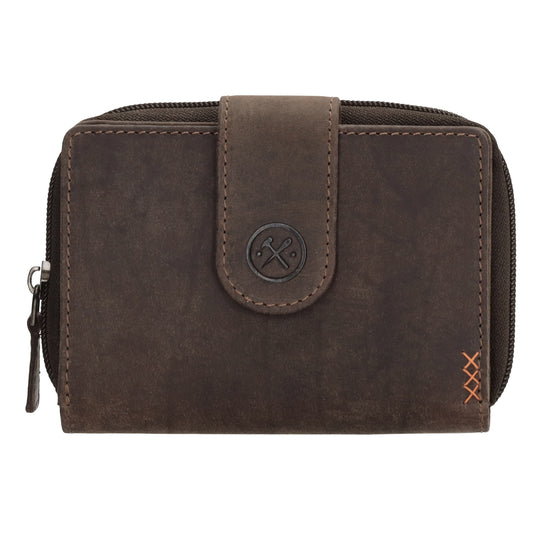 Börse in Braun 12,5 x 9 cm mit separatem Münzfach - leder-accessoires.com