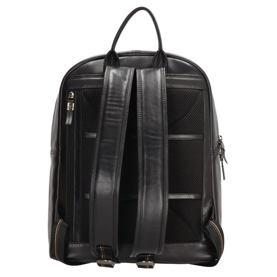 Lederrucksack 29x41cm in Schwarz mit Reißverschluss und Vortasche - leder-accessoires.com
