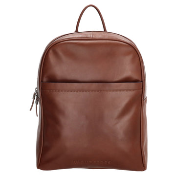 Lederrucksack 29x41cm in Braun mit Reißverschluss und Vortasche