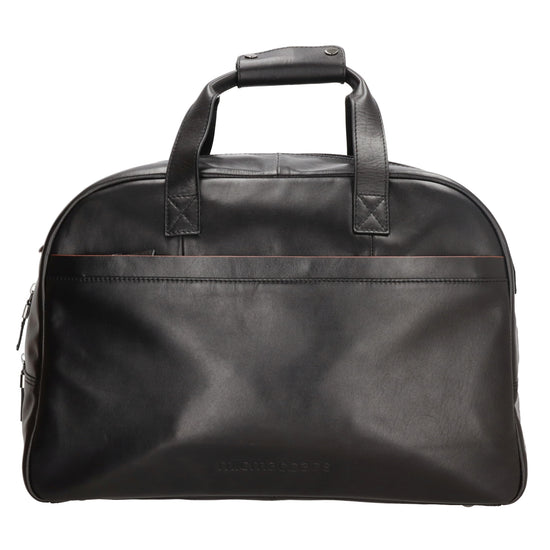 Reisetasche 46 x 30,5 in Schwarz aus Leder mit Reißverschluss - leder-accessoires.com