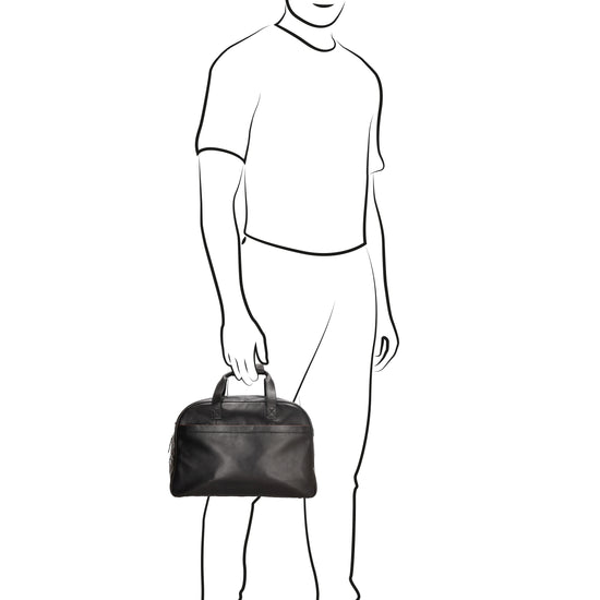 Reisetasche 46 x 30,5 in Schwarz aus Leder mit Reißverschluss - leder-accessoires.com