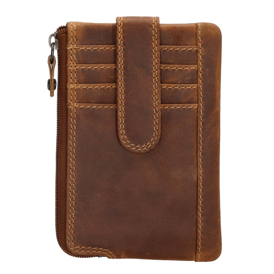 Schlüsseletui 12x8cm in Cognac aus Leder mit Steckfächer und Riegel - leder-accessoires.com