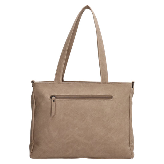 Shopper| Businesstasche 31x24,5cm Helltaupe in Lederoptik