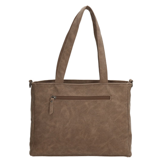 Shopper| Businesstasche 31x24,5cm Dunkeltaupe in Lederoptik