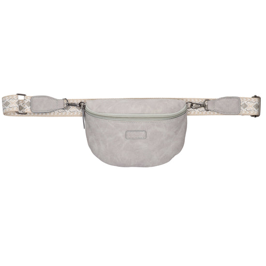 Bodybag 25 x 17cm in marmorierter Optik Hellgrau - leder-accessoires.com