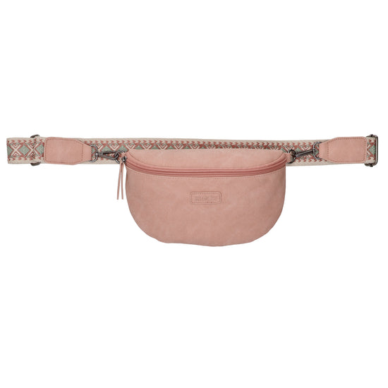 Bodybag 25 x 17cm in marmorierter Optik Hellrosa - leder-accessoires.com