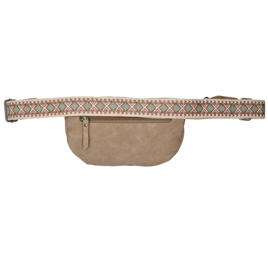 Bodybag 25 x 17cm in marmorierter Optik Helltaupe - leder-accessoires.com
