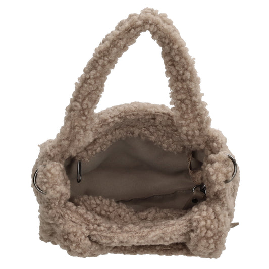 Teddytasche 17 x 17cm in Taupe mit Reißverschluss