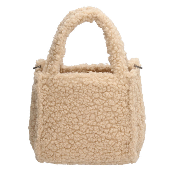 Teddytasche 17 x 17cm in Beige|Creme mit Reißverschluss - leder-accessoires.com