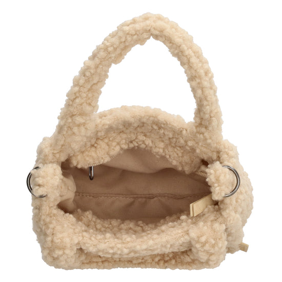 Teddytasche 17 x 17cm in Beige|Creme mit Reißverschluss - leder-accessoires.com