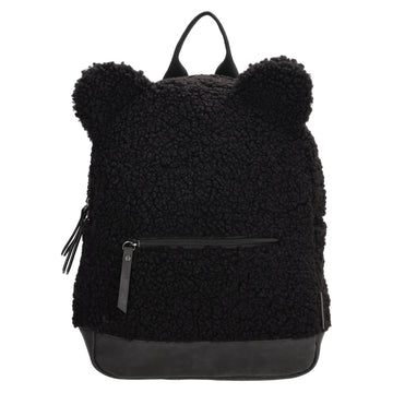 Teddyrucksack 24,5x31cm in Schwarz mit Reißverschluss