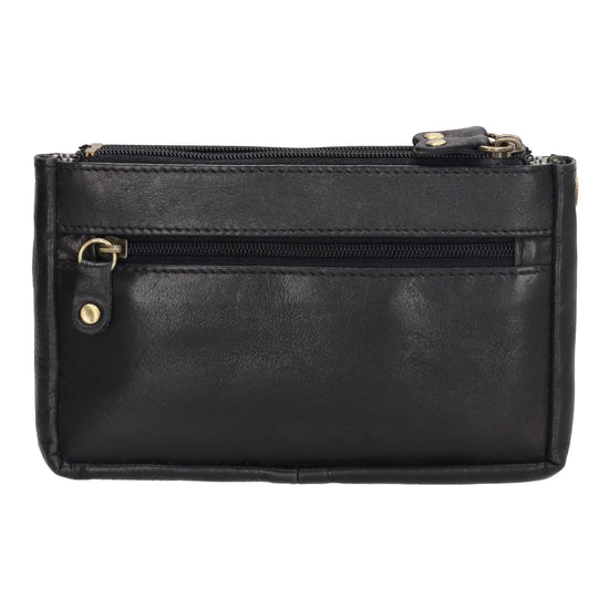 Schlüsseletui 15x9,5cm in Schwarz aus Leder mit Spiegel - leder-accessoires.com