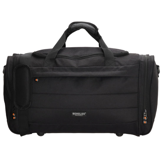 Reisetasche 55 x 30cm in Schwarz mit Seitentaschen - leder-accessoires.com