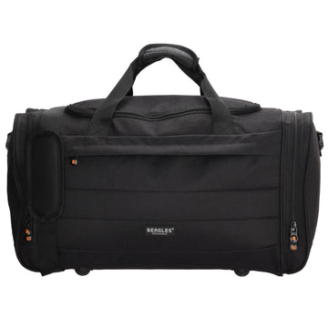 Reisetasche 55 x 30cm in Schwarz mit Seitentaschen - leder-accessoires.com