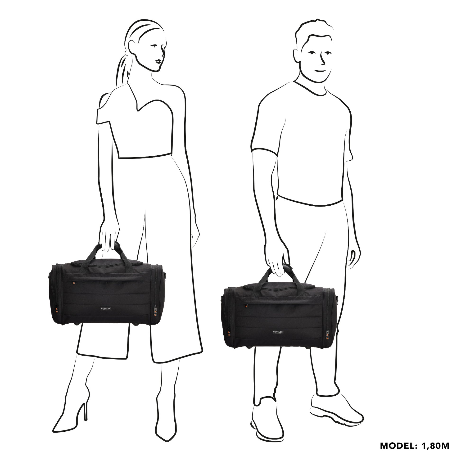 Reisetasche 55 x 30cm in Oliv|Grün mit Seitentaschen - leder-accessoires.com