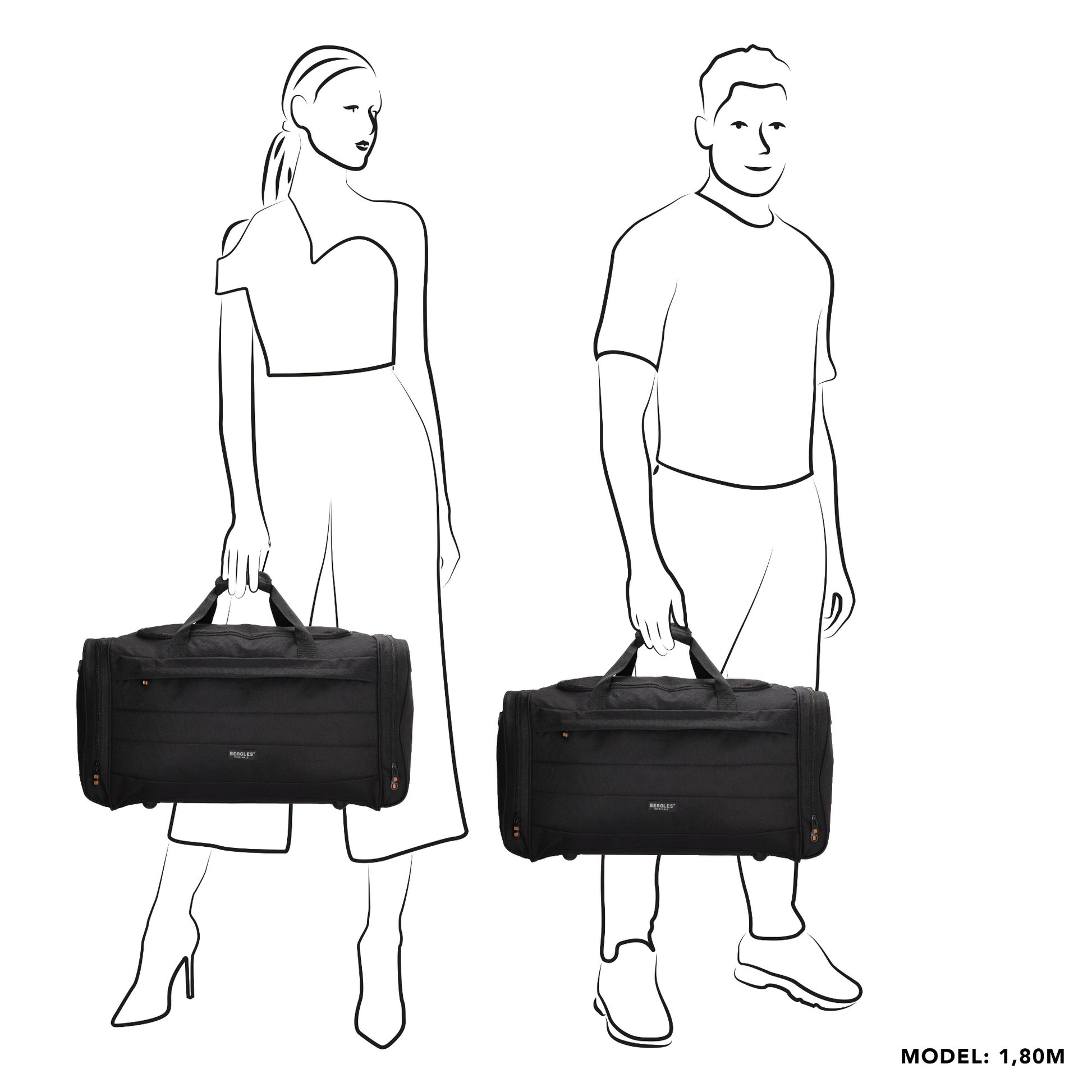 Reisetasche 65 x 34cm in Olivgrün mit Seitentaschen - leder-accessoires.com