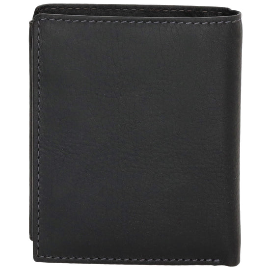 Geldbörse Hochformat 8 x 10,5cm in Schwarz aus Leder mit Riegel innen - leder-accessoires.com