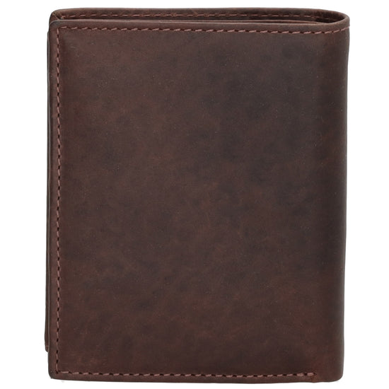 Geldbörse Hochformat 8 x 10,5cm in Braun aus Leder mit Riegel innen - leder-accessoires.com