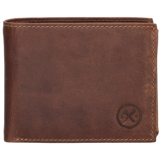 Geldbörse Querformat 10 x 8,5cm in Cognac aus Leder - leder-accessoires.com