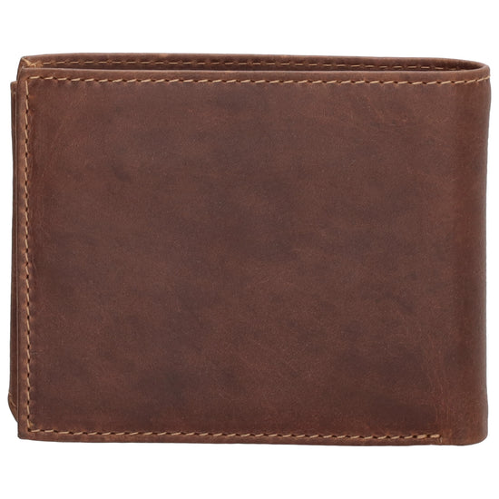 Geldbörse Querformat 8,5x10cm in Cognac mit Riegel innen aus Leder - leder-accessoires.com
