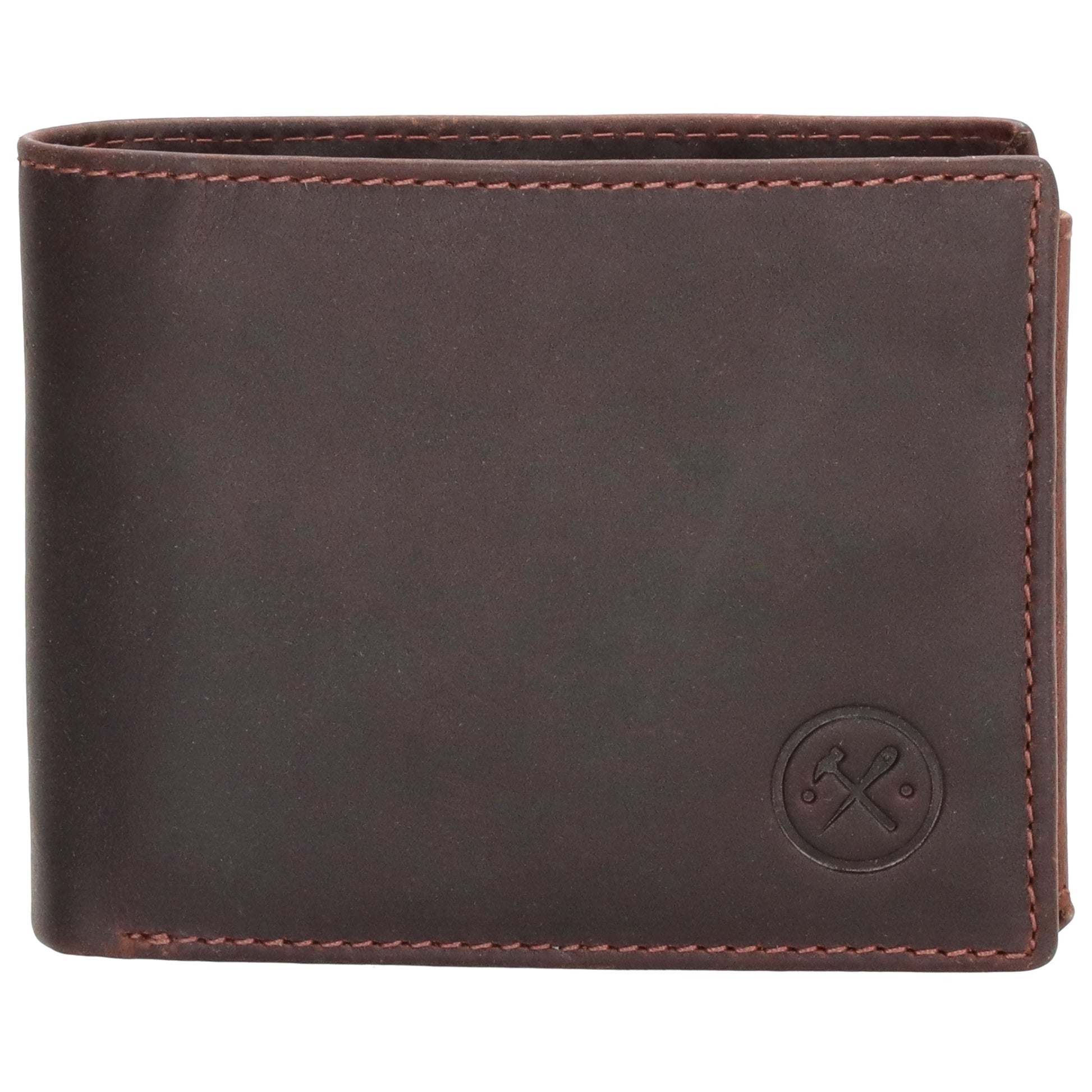 Geldbörse Querformat 8,5x10cm in Braun mit Riegel innen aus Leder - leder-accessoires.com