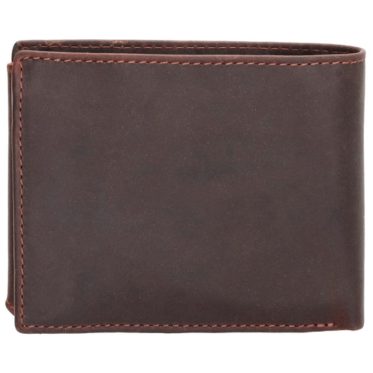 Geldbörse Querformat 10 x 8,5cm in Braun aus Leder