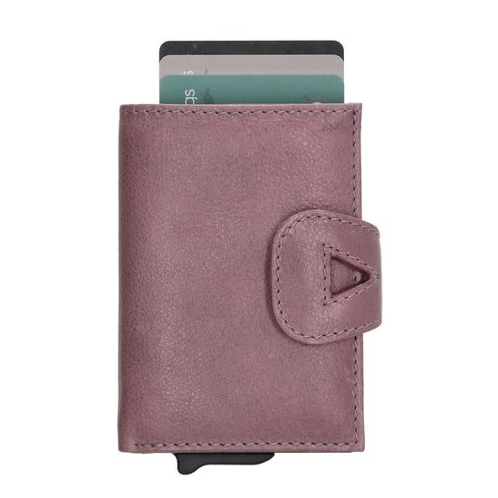 Kartenetui| Safty Wallet 10x7cm in Flieder mit RFID-Schutz - leder-accessoires.com