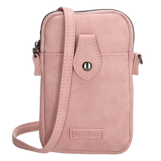 Handytasche Kunstleder 17x11cm in Rosa mit Reißverschluss