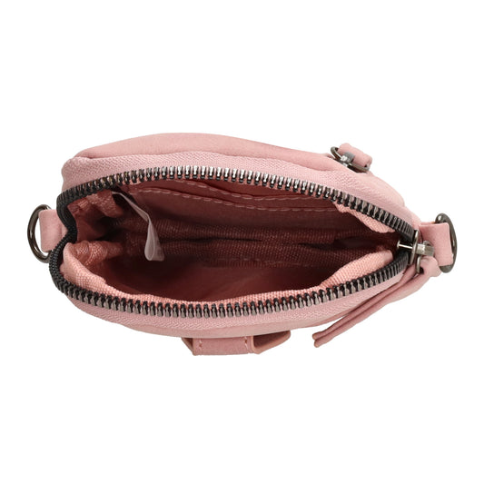 Handytasche Kunstleder 17x11cm in Rosa mit Reißverschluss
