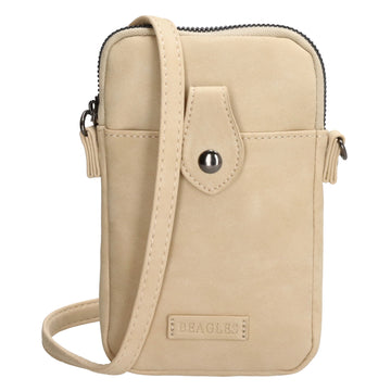 Handytasche Kunstleder 17x11cm in Helltaupe mit Reißverschluss