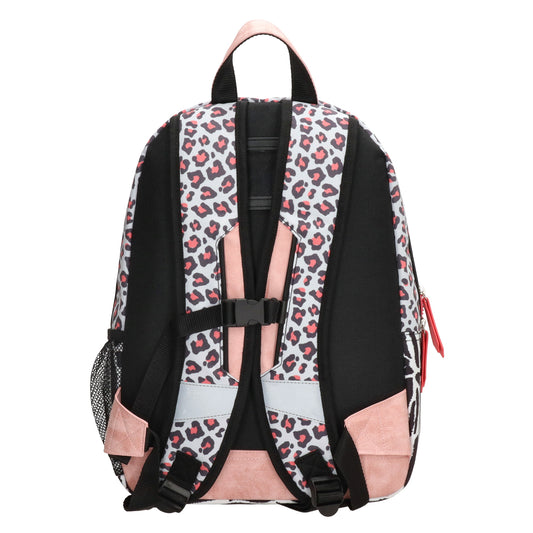 Kinderrucksack 29x39cm mit Zebramuster in Weiß|Rosé