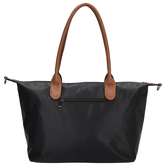 Schultertasche 42x25cm in Schwarz aus Nylon - leder-accessoires.com