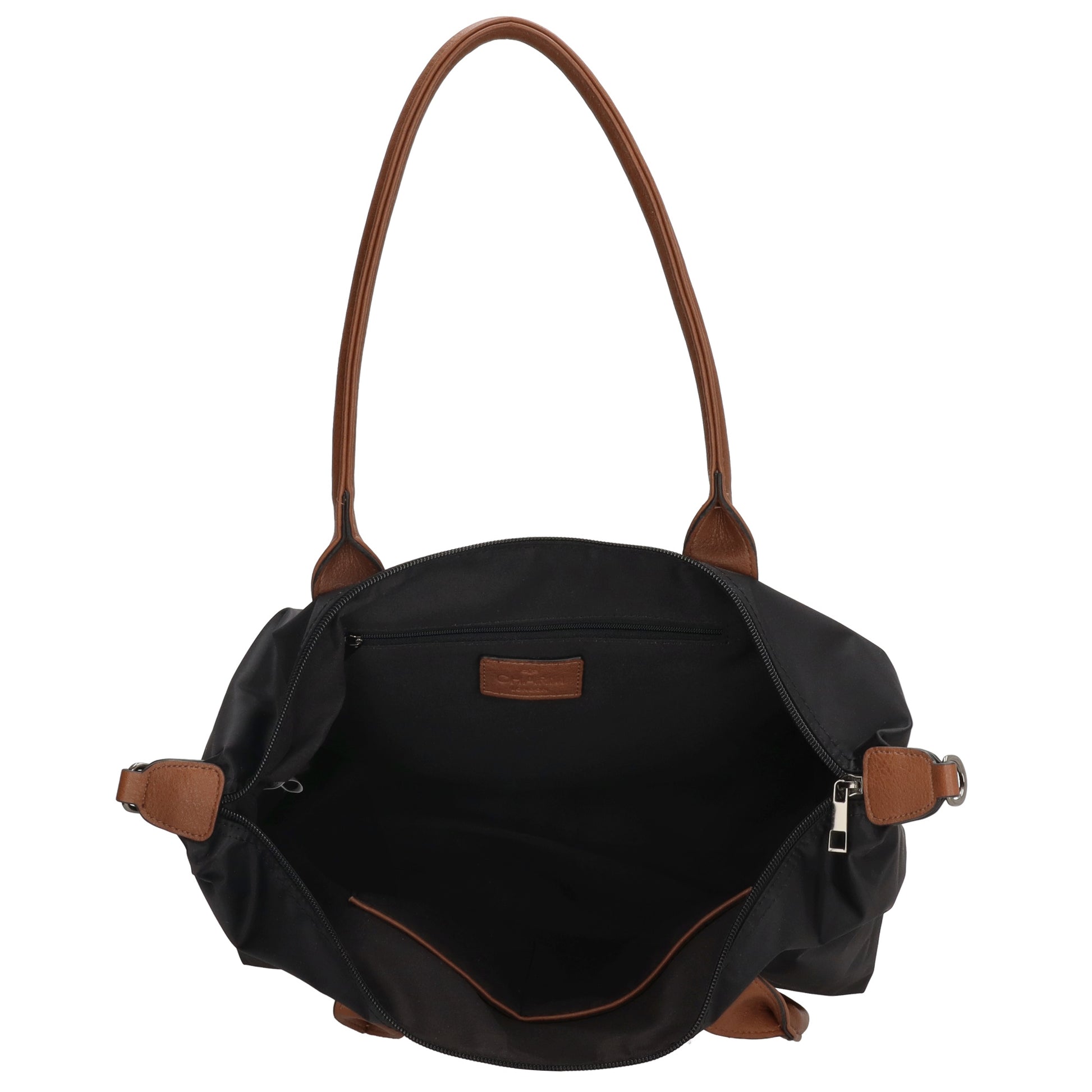 Schultertasche 42x25cm in Schwarz aus Nylon - leder-accessoires.com