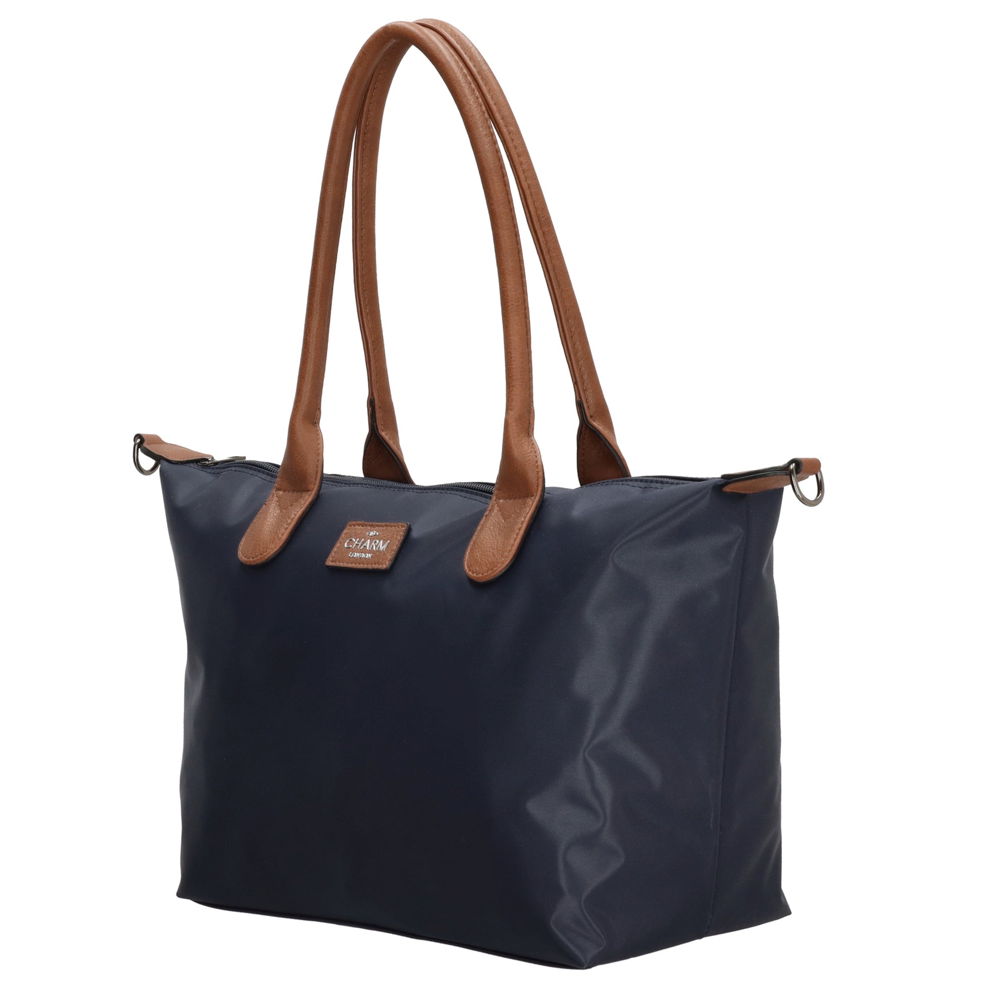 Schultertasche 42x25cm in Blau|Marine aus Nylon - leder-accessoires.com