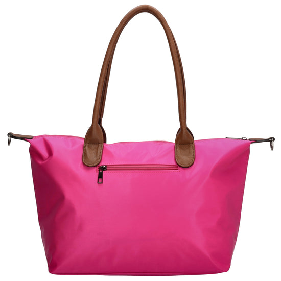 Schultertasche 42x25cm in Pink|Rosa aus Nylon - leder-accessoires.com