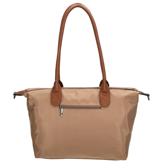 Schultertasche 42x25cm in Taupe aus Nylon - leder-accessoires.com