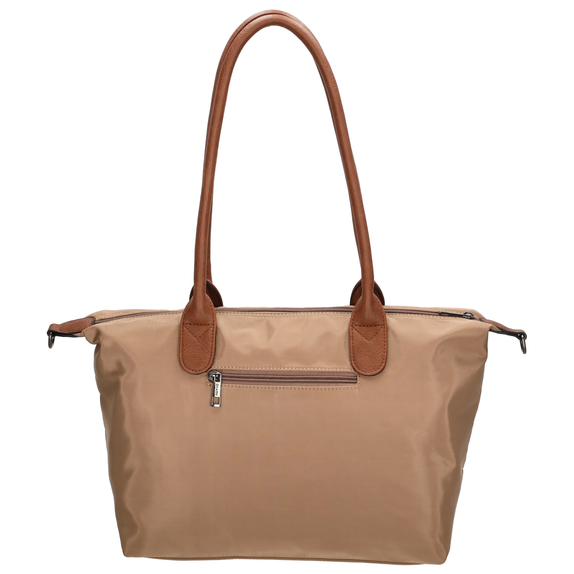 Schultertasche 42x25cm in Taupe aus Nylon - leder-accessoires.com