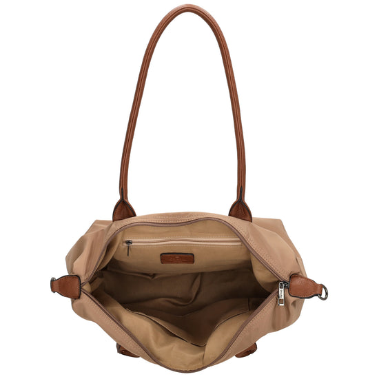 Schultertasche 42x25cm in Taupe aus Nylon - leder-accessoires.com