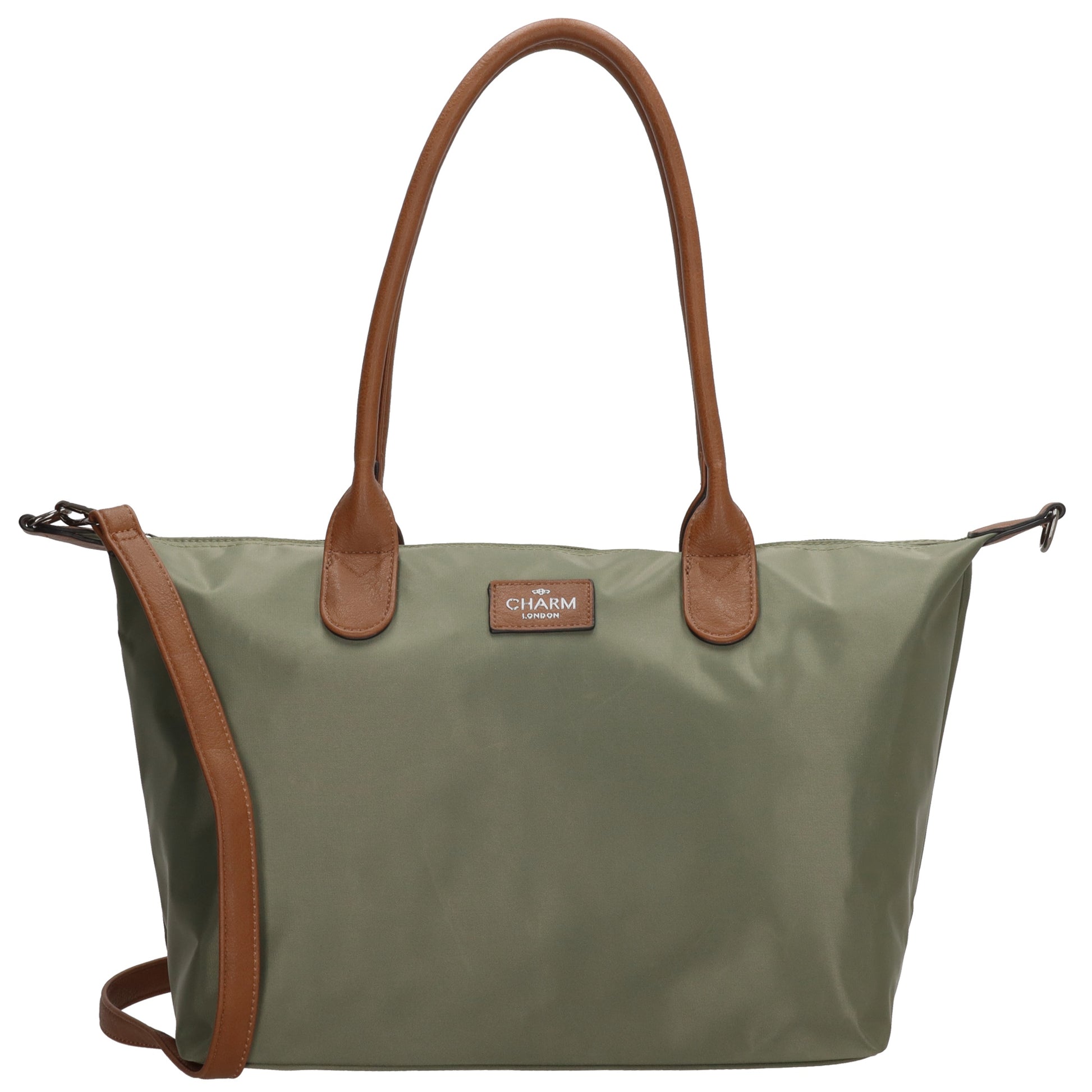 Schultertasche 42x25cm in Oliv aus Nylon - leder-accessoires.com