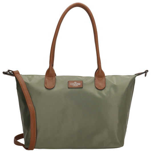 Schultertasche 42x25cm in Oliv aus Nylon - leder-accessoires.com