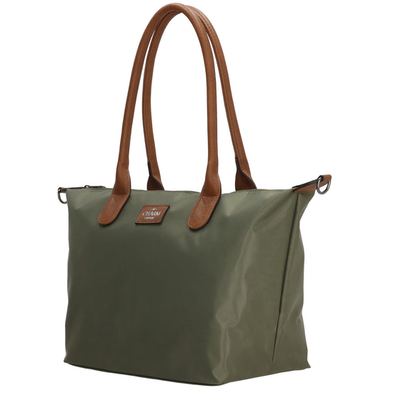 Schultertasche 42x25cm in Oliv aus Nylon - leder-accessoires.com