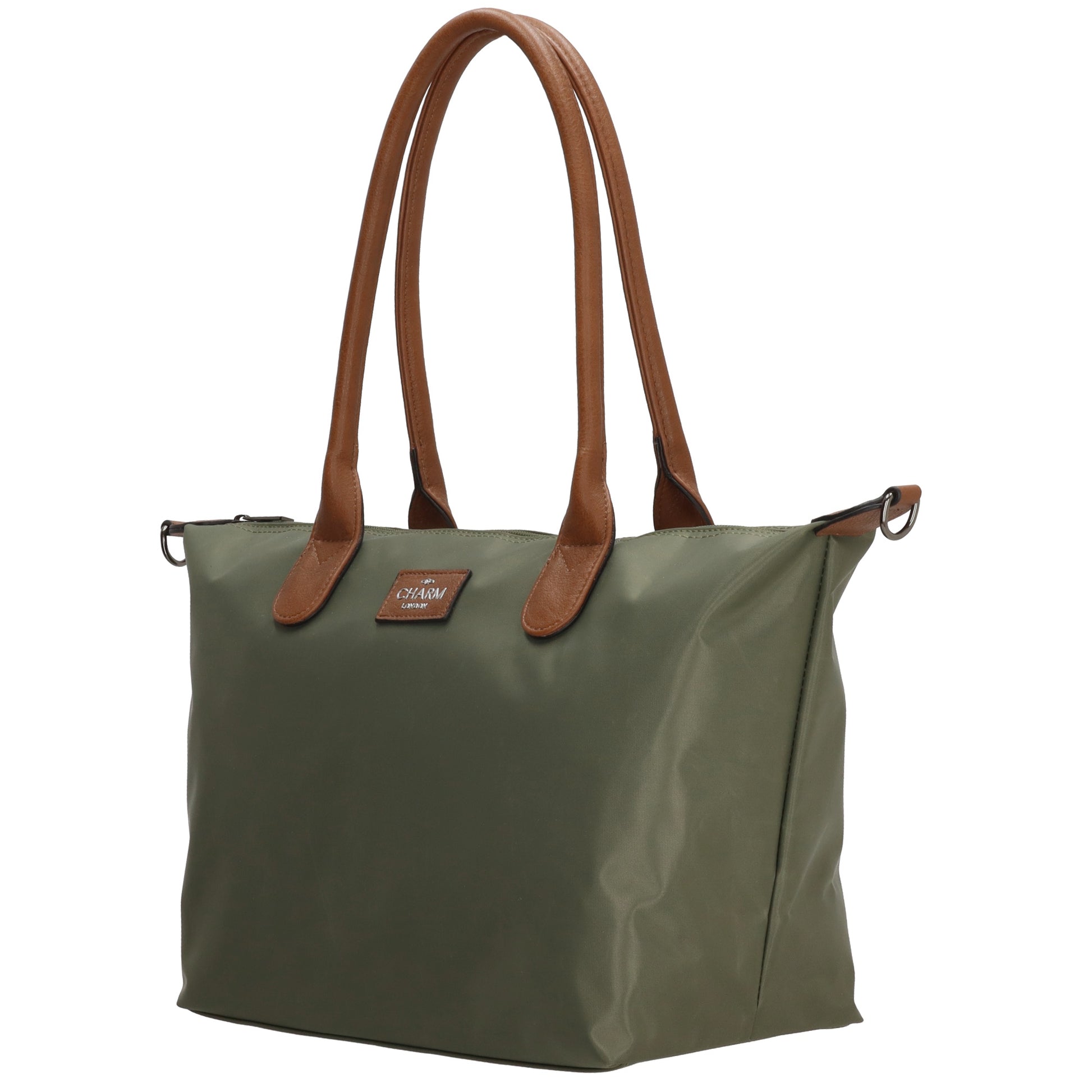 Schultertasche 42x25cm in Oliv aus Nylon - leder-accessoires.com