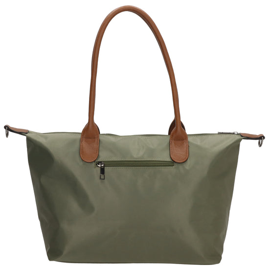 Schultertasche 42x25cm in Oliv aus Nylon - leder-accessoires.com