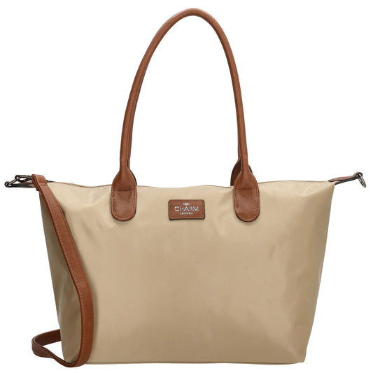Schultertasche 42x25cm in Sand aus Nylon - leder-accessoires.com