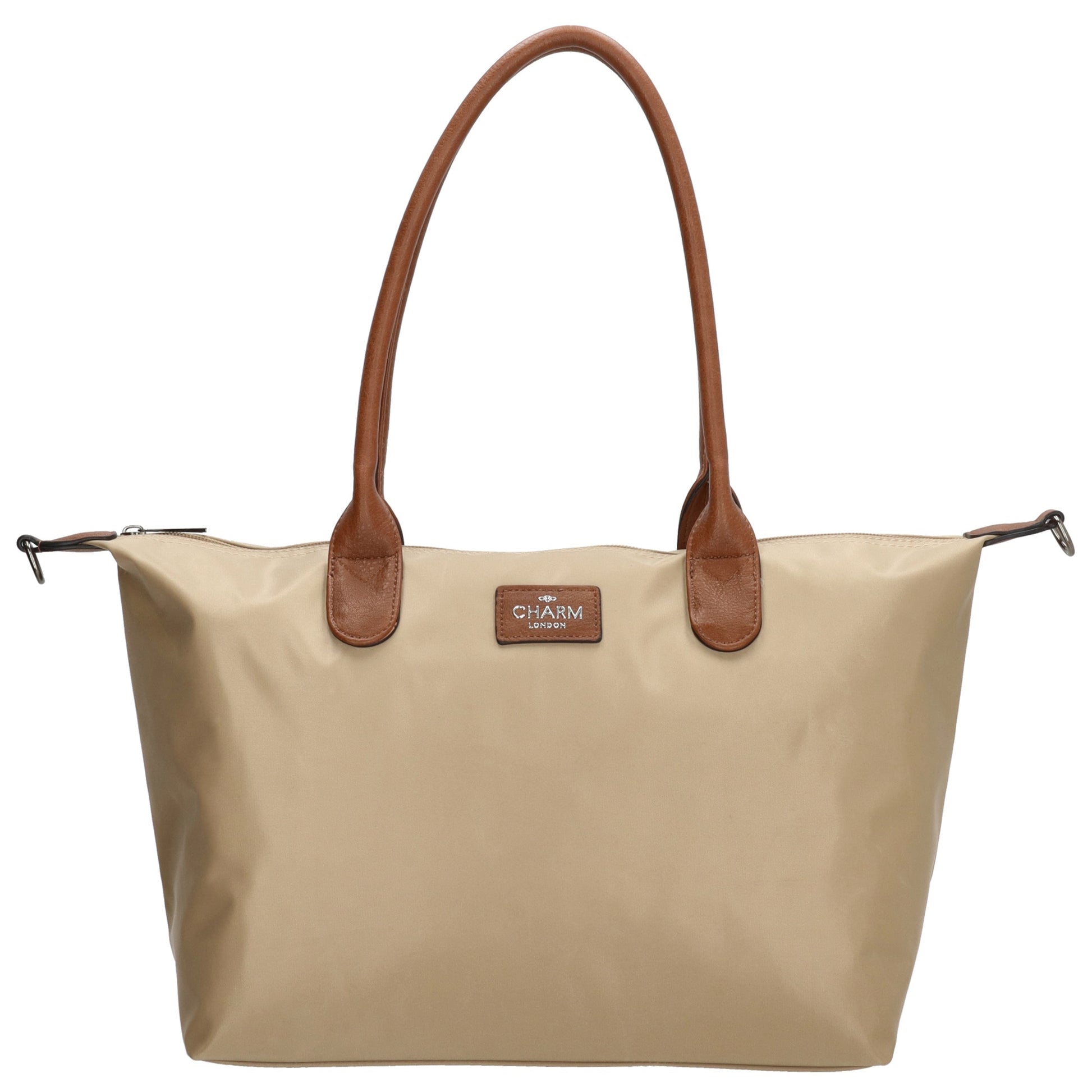 Schultertasche 42x25cm in Sand aus Nylon - leder-accessoires.com